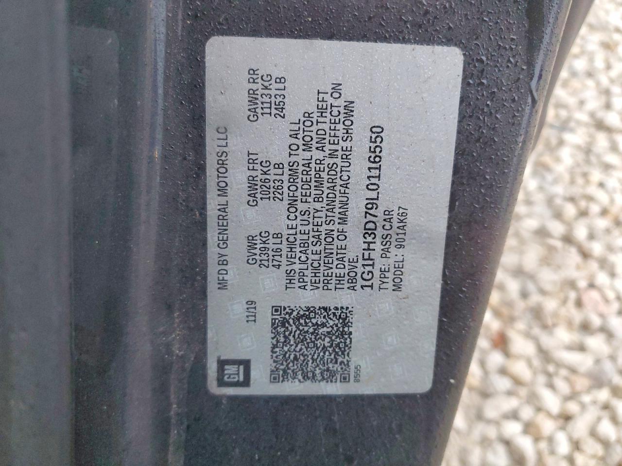 2020 Chevrolet Camaro VIN 1G1FH3D79L0116550 photo 12