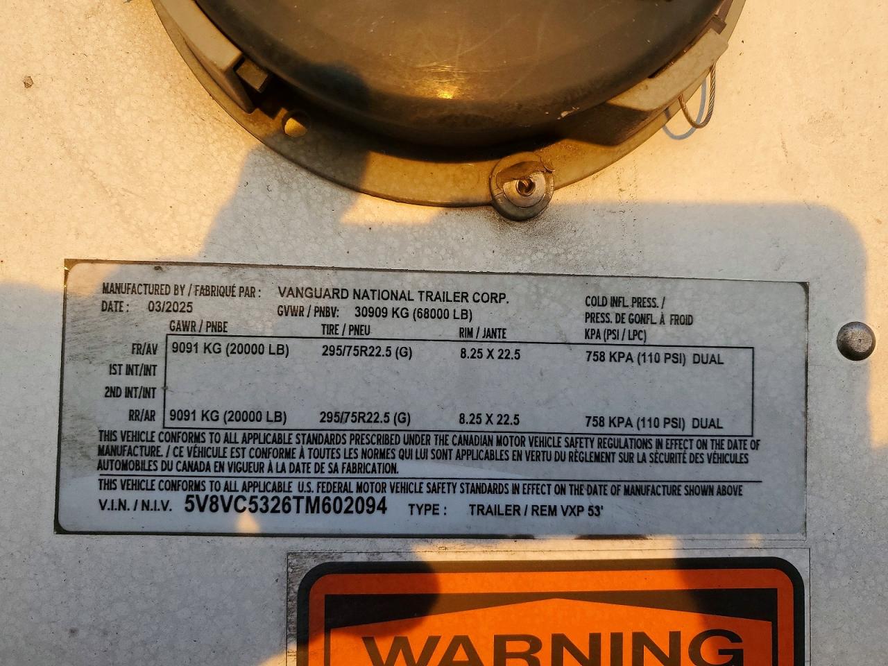 2026 VANGUARD All other VIN 5V8VC5326TM602094 photo 10