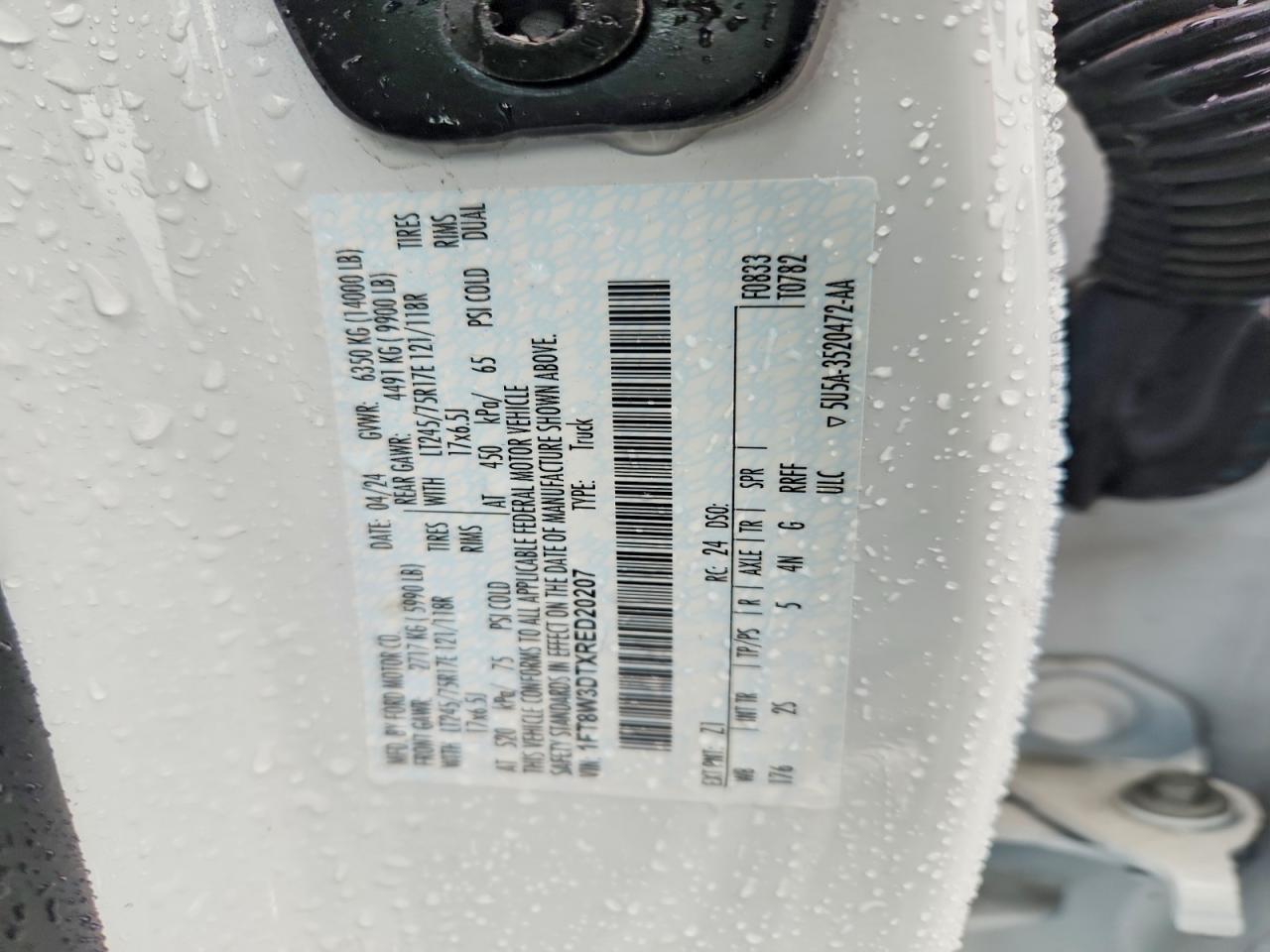 2024 Ford F350 VIN 1FT8W3DTXRED20207 photo 12