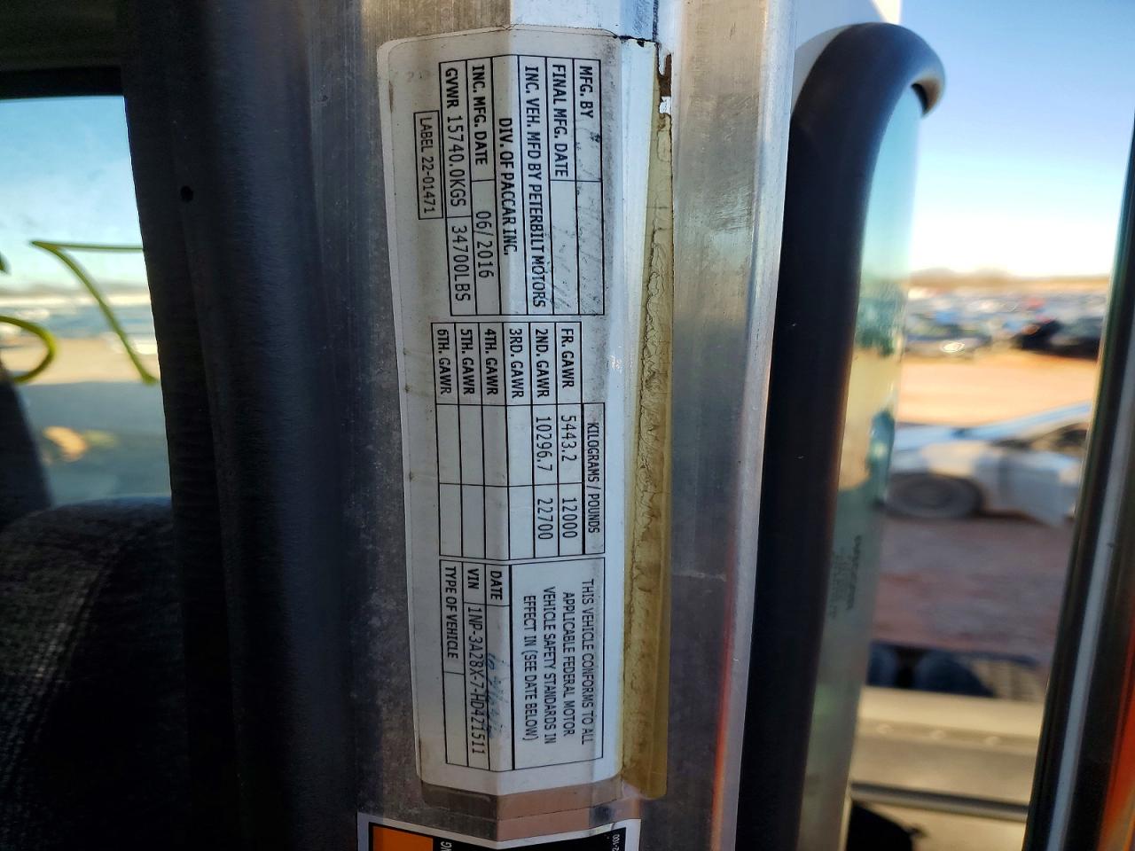 2017 PETERBILT All models VIN 1NP3A28X7HD421511 photo 7