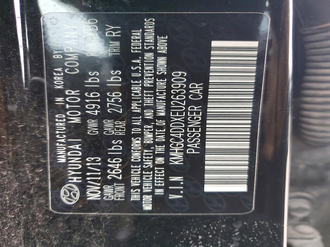 2014 Hyundai Genesis VIN KMHGC4DDXEU263909 photo 12