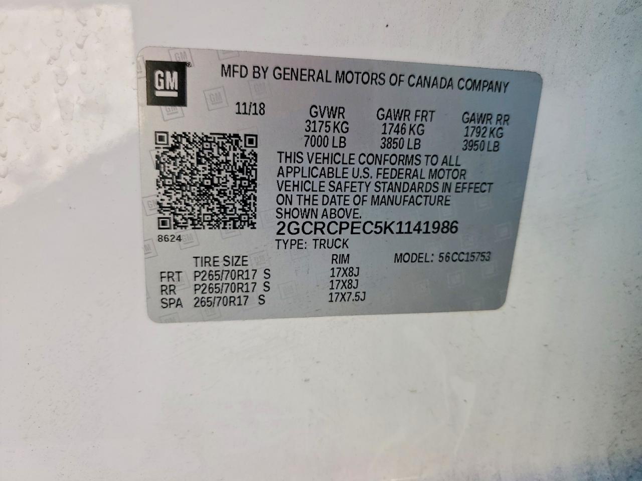 2019 Chevrolet All models VIN 2GCRCPEC5K1141986 photo 12
