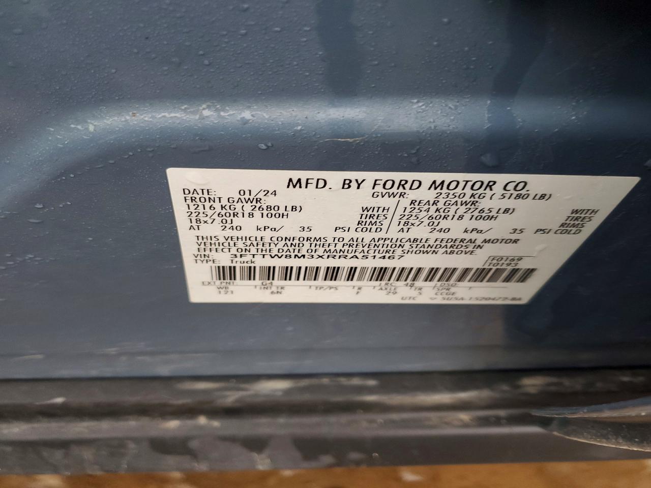 2024 Ford Maverick l VIN 3FTTW8M3XRRA51467 photo 12