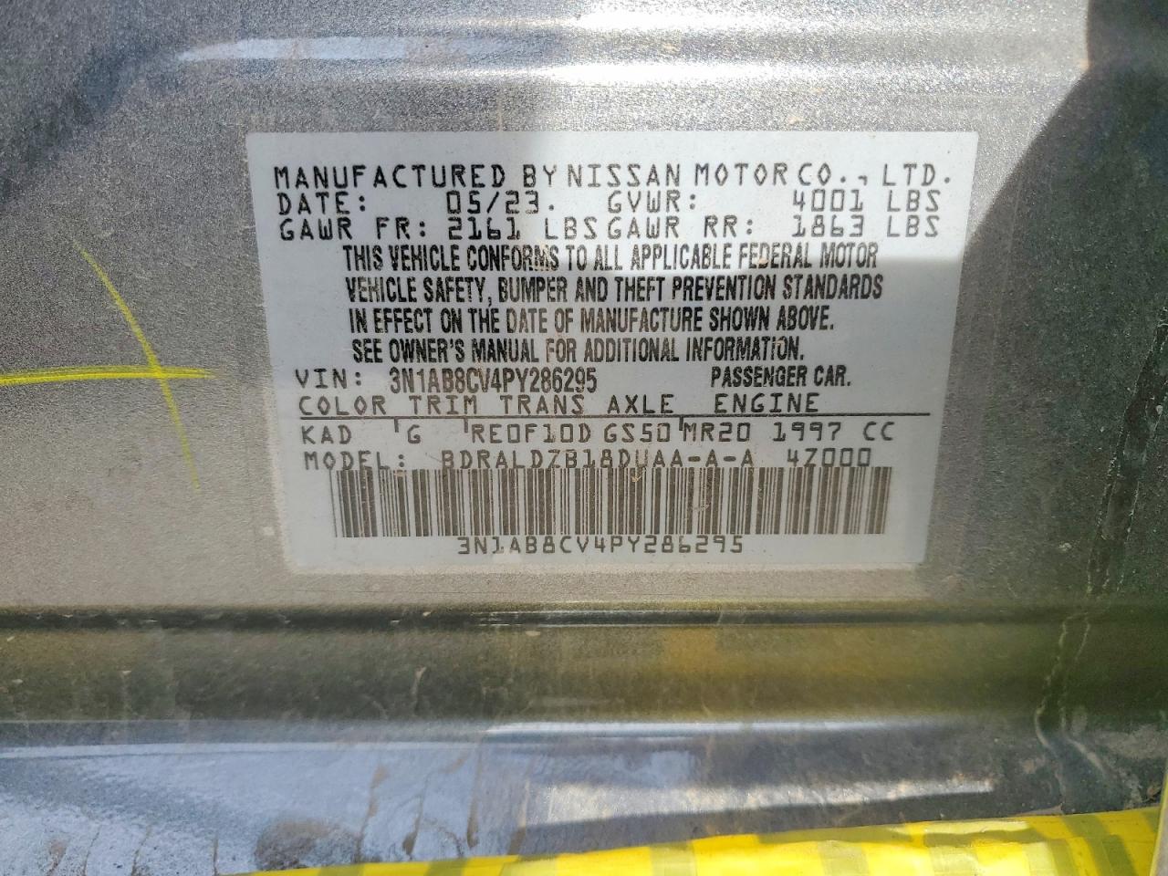2023 Nissan Sentra VIN 3N1AB8CV4PY286295 photo 12