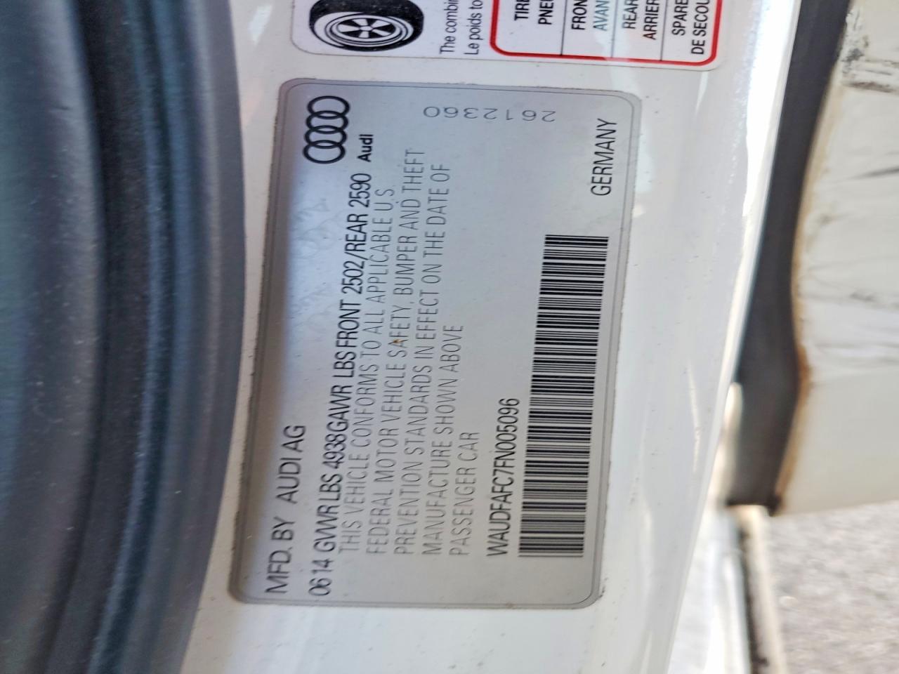 2015 Audi A6 VIN WAUDFAFC7FN005096 photo 12