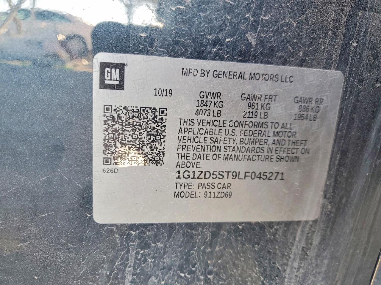 2020 CHEVROLET Malibu VIN 1G1ZD5ST9LF045271 photo 12