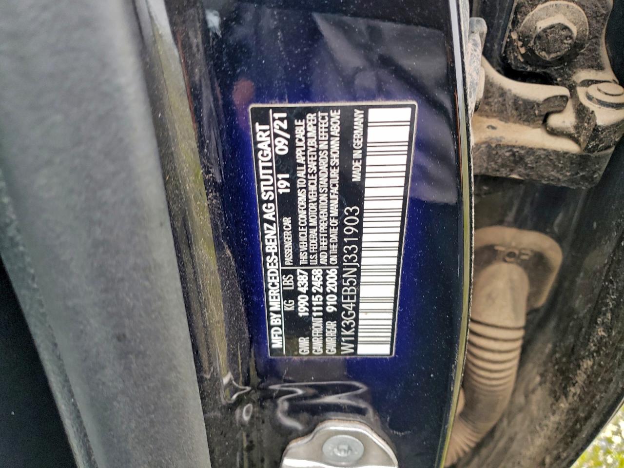 2022 Mercedes-Benz A-class VIN W1K3G4EB5NJ331903 photo 12