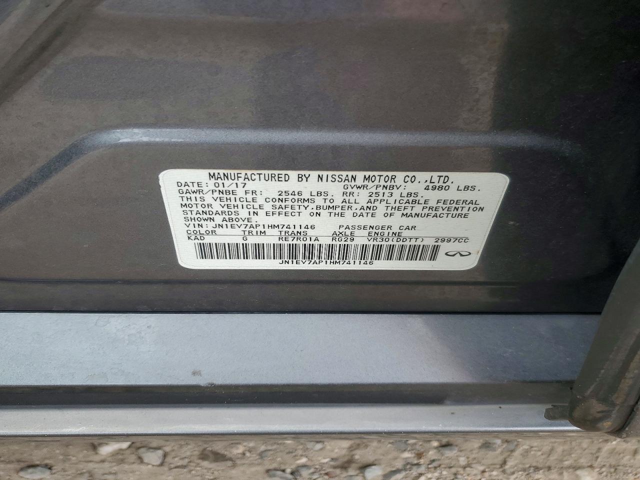 2017 Infiniti Q50 VIN JN1EV7AP1HM741146 photo 12