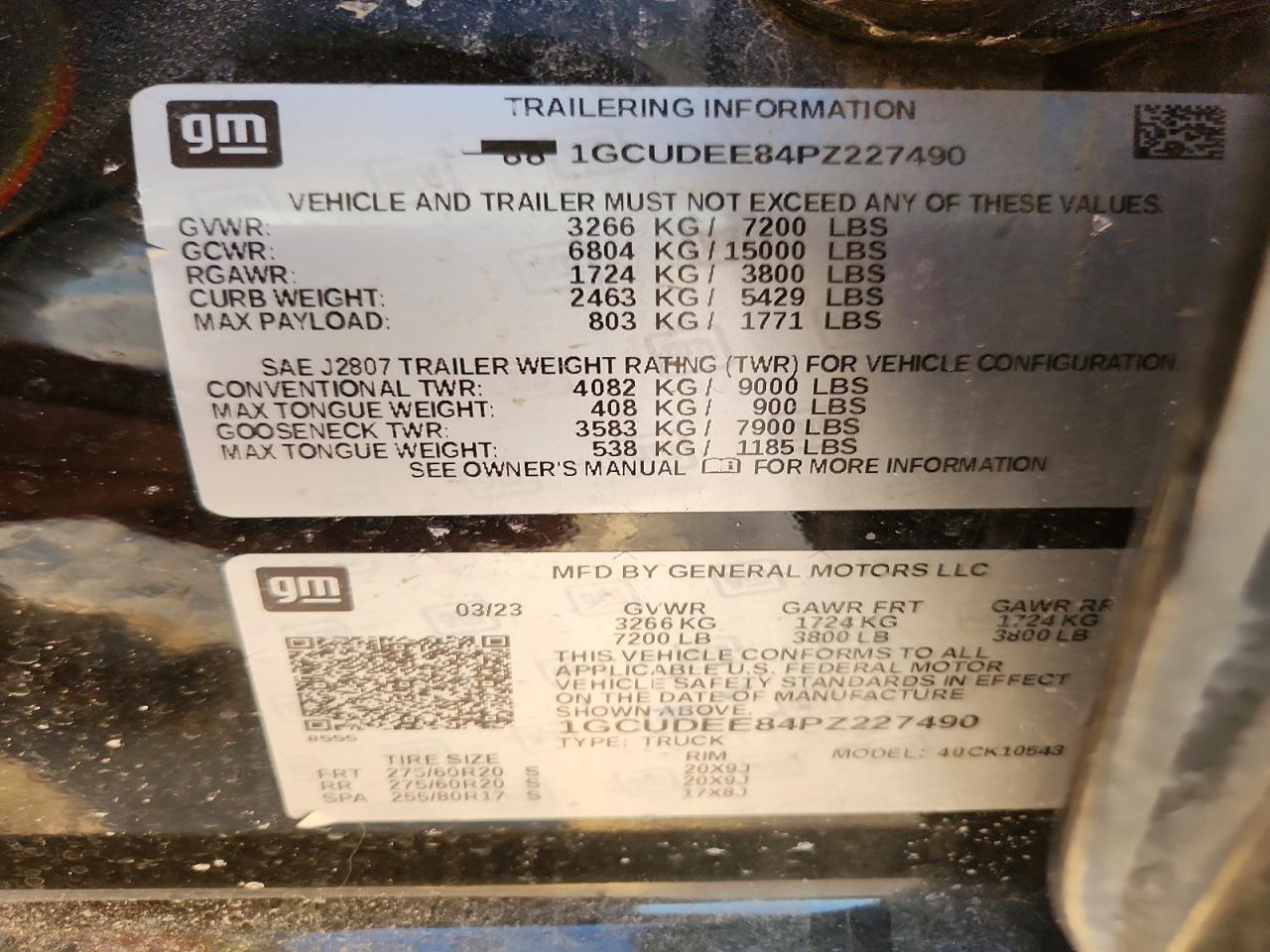 2023 Chevrolet All models VIN 1GCUDEE84PZ227490 photo 12