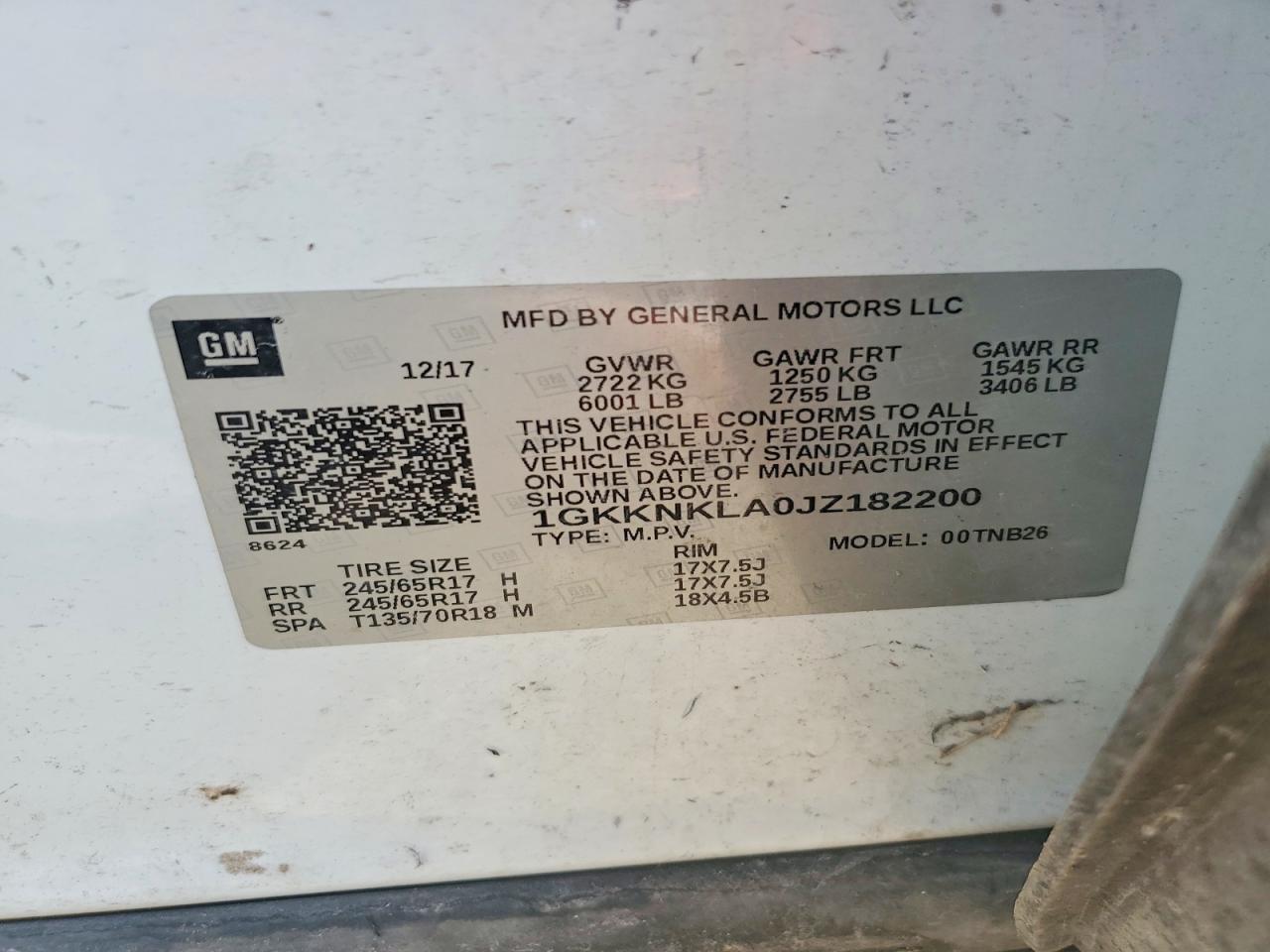 2018 GMC Acadia VIN 1GKKNKLA0JZ182200 photo 12