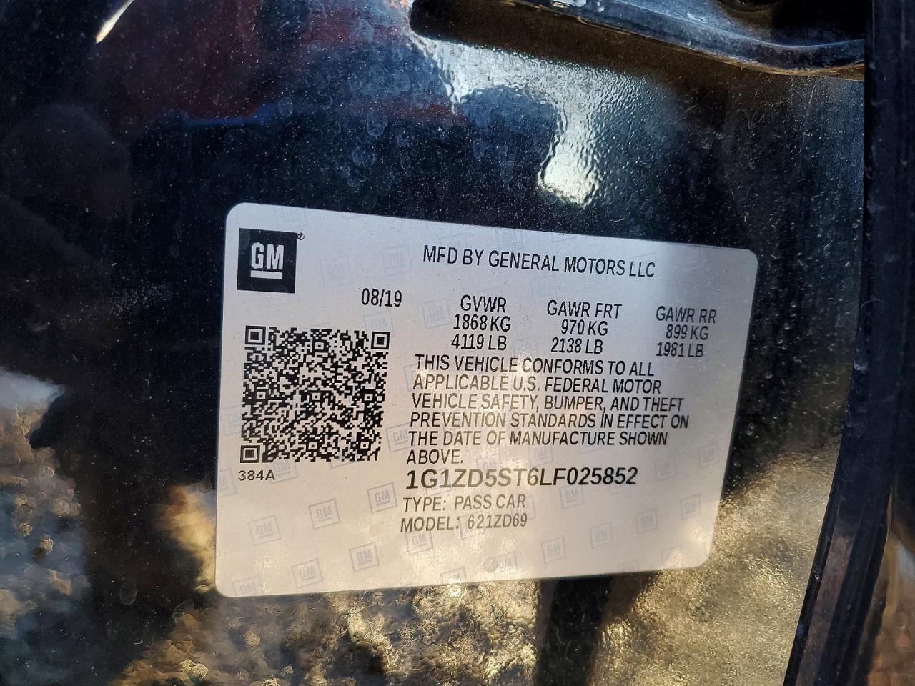 2020 Chev Malibu VIN 1G1ZD5ST6LF025852 photo 12