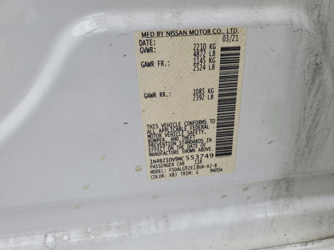 2021 Nissan Leaf VIN 1N4BZ1DV9MC553749 photo 12