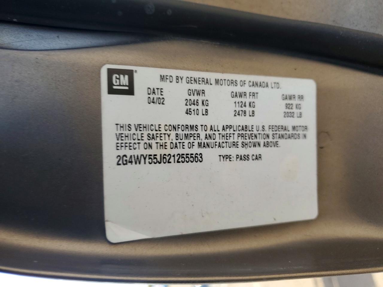 2002 Buick All other VIN 2G4WY55J621255563 photo 12