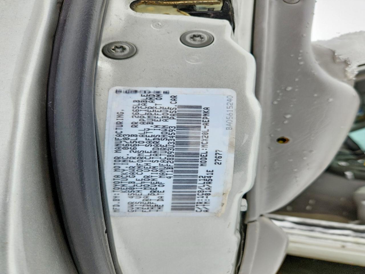 2003 TOYOTA Avalon VIN 4T1BF28B93U334593 photo 12