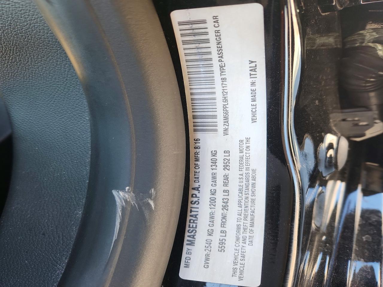 2017 Maserati Quattropor VIN ZAM56PPL6H1211718 photo 12
