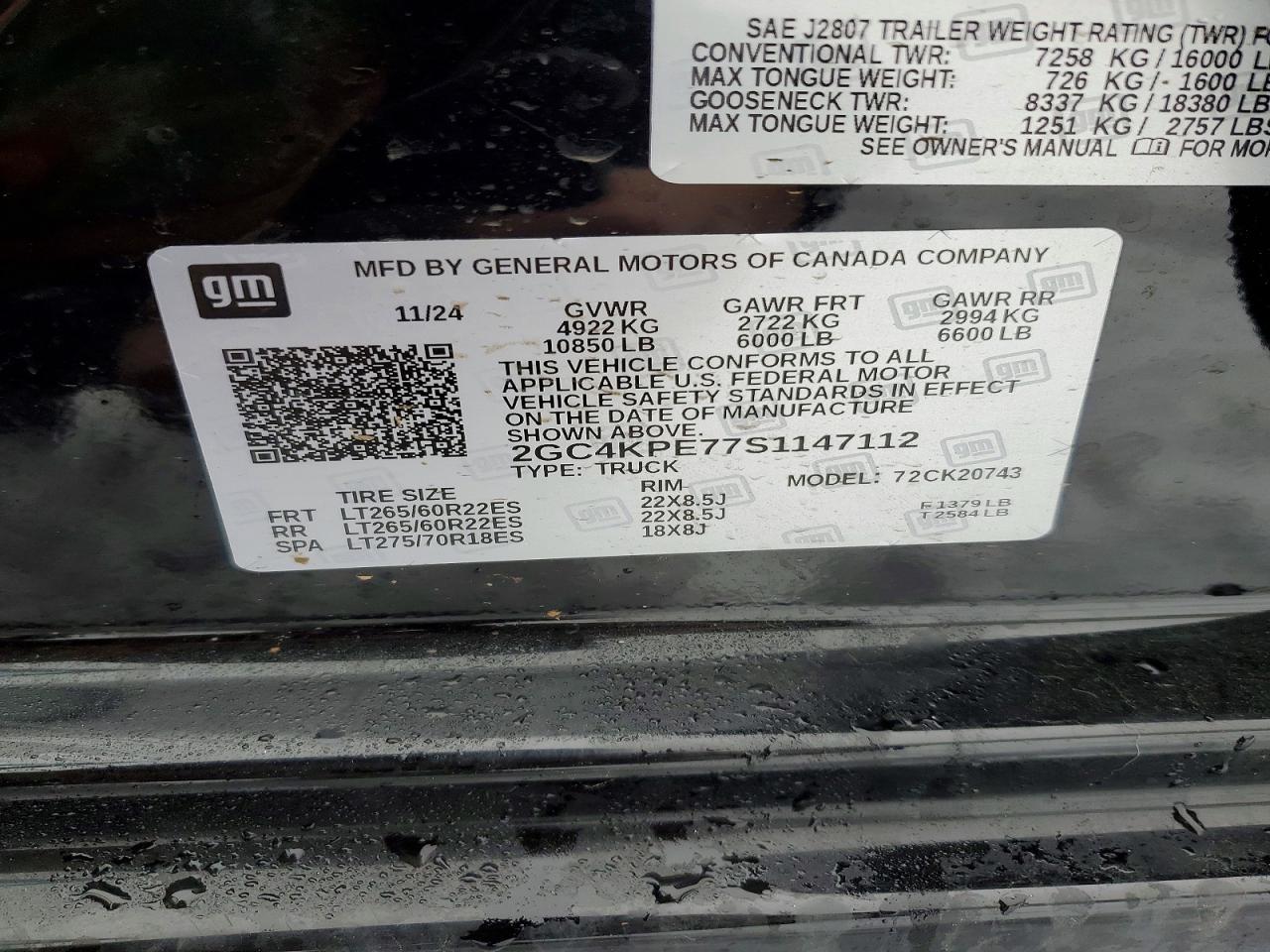2025 Chevrolet All models VIN 2GC4KPE77S1147112 photo 12
