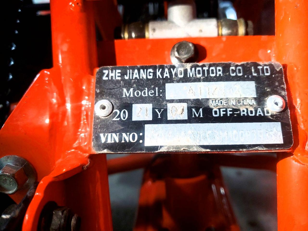 2021 KAYO T125 VIN L6JAGJLC3M1008793 photo 10