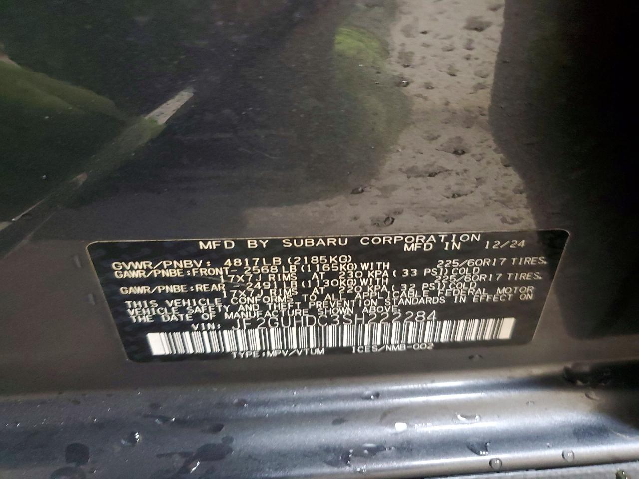 2025 Subaru Crosstrek VIN JF2GUHDC3SH222284 photo 12