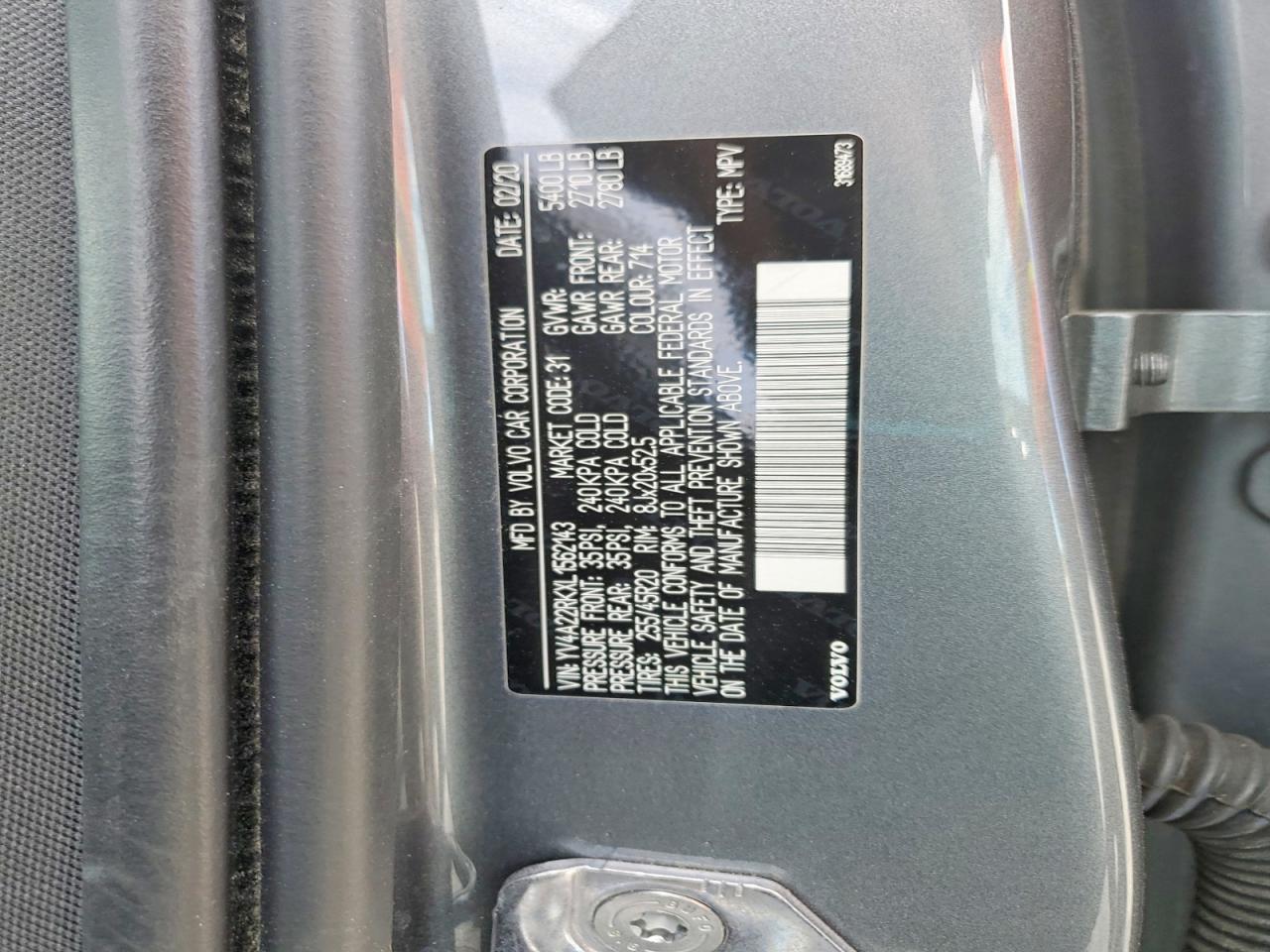 2020 Volvo Xc60 VIN YV4A22RKXL1562143 photo 12