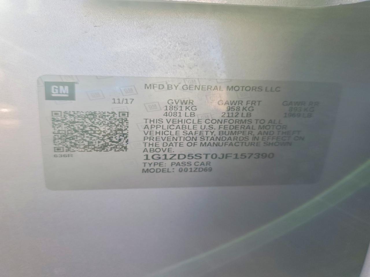 2018 Chev Malibu VIN 1G1ZD5ST0JF157390 photo 12