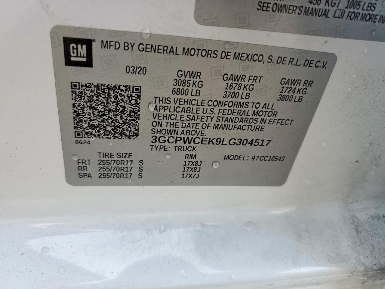 2020 Chevrolet Silverado VIN 3GCPWCEK9LG304517 photo 12