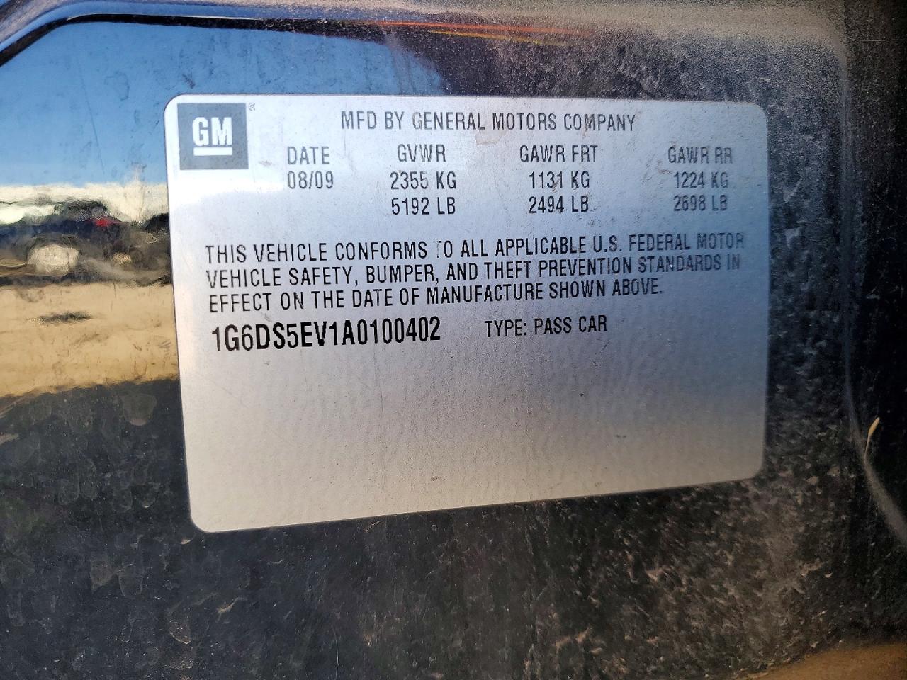2010 Cadillac Cts VIN 1G6DS5EV1A0100402 photo 12