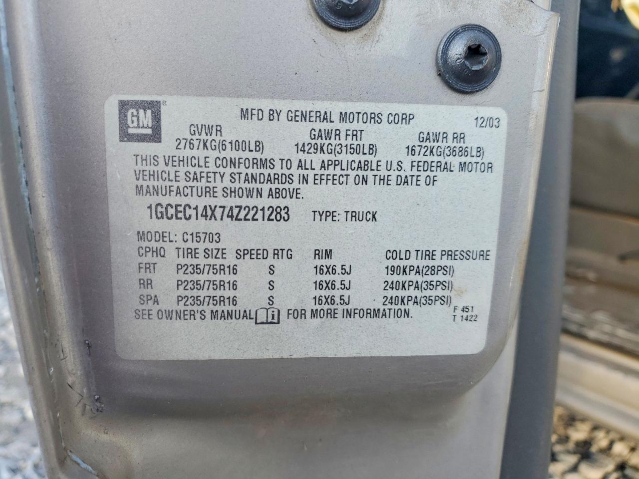 2004 Chevrolet All models VIN 1GCEC14X74Z221283 photo 12