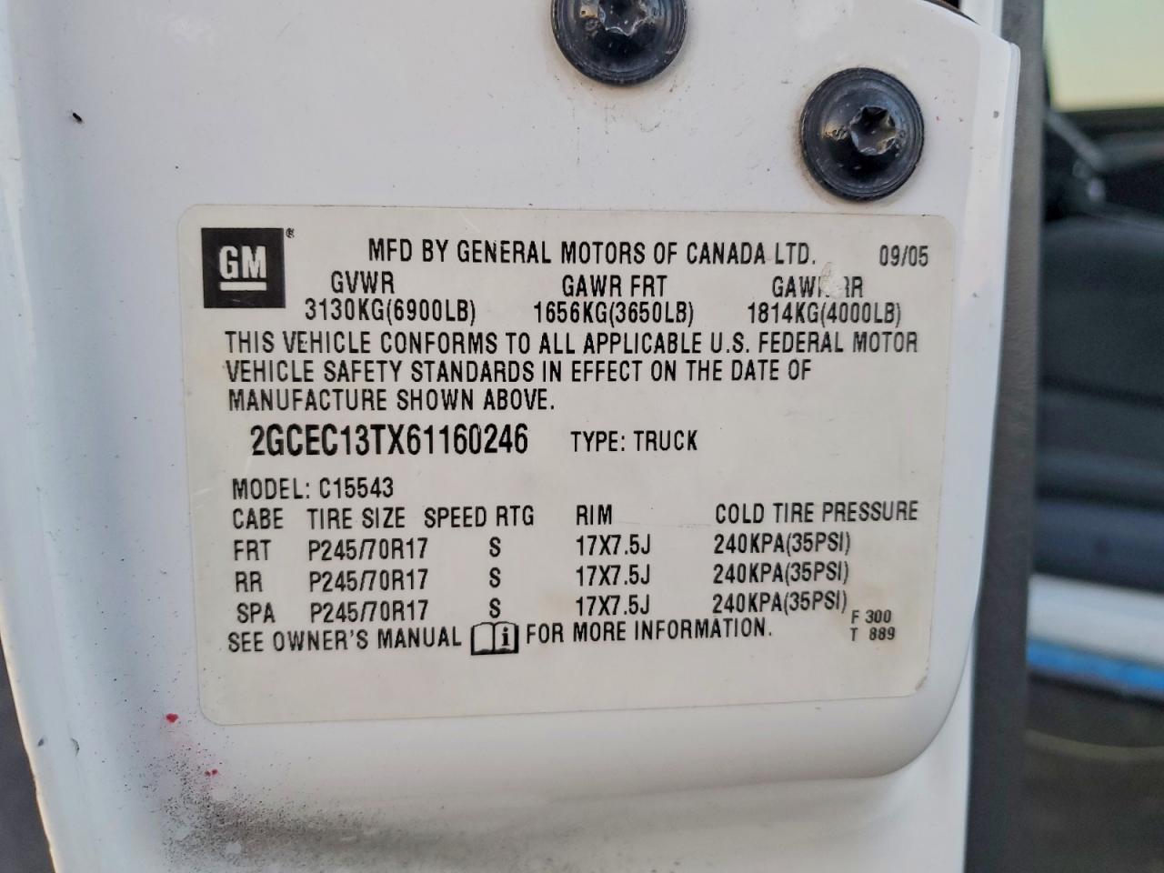 2006 Chevrolet All models VIN 2GCEC13TX61160246 photo 12