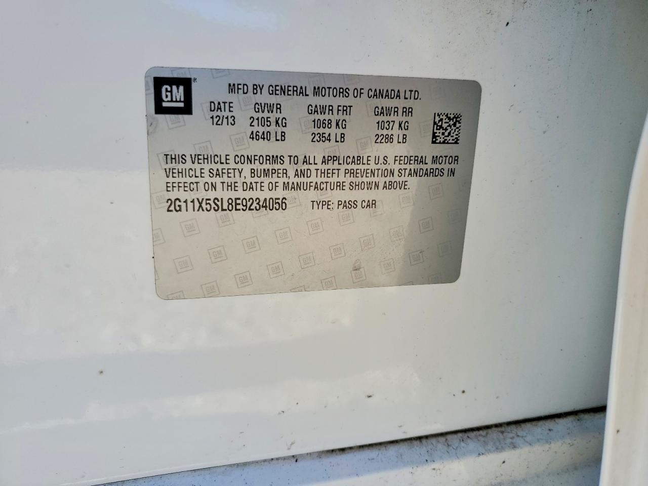 2014 Impala VIN 2G11X5SL8E9234056 photo 12