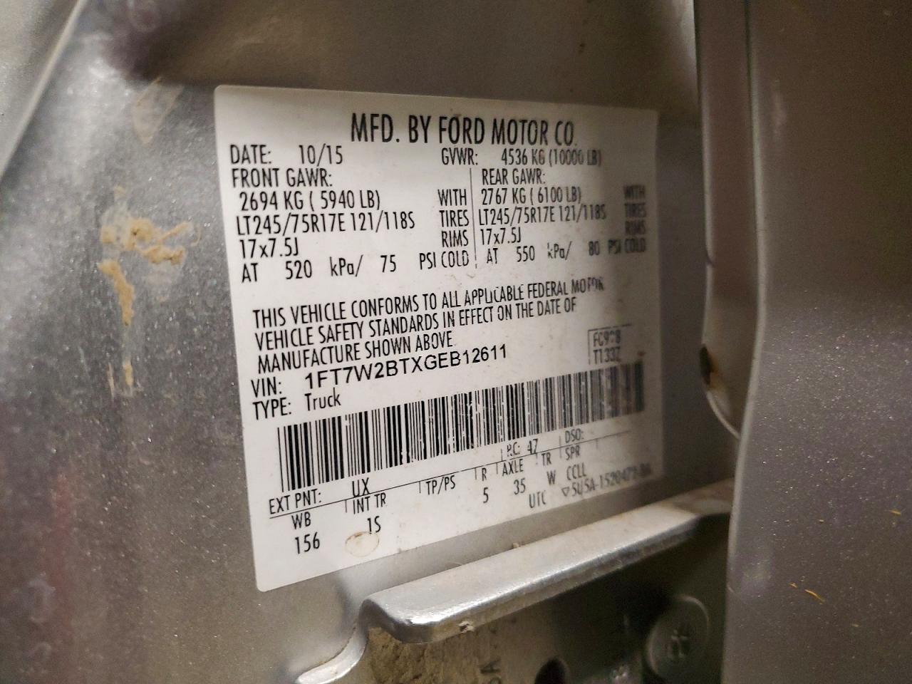 2016 Ford F250 VIN 1FT7W2BTXGEB12611 photo 12
