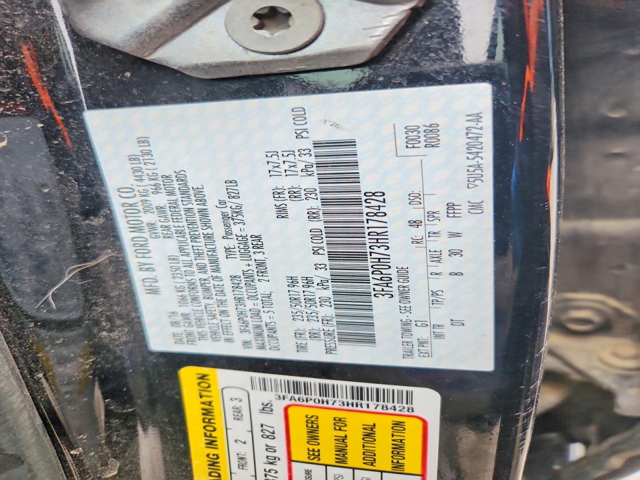 2017 Ford Fusion VIN 3FA6P0H73HR178428 photo 12
