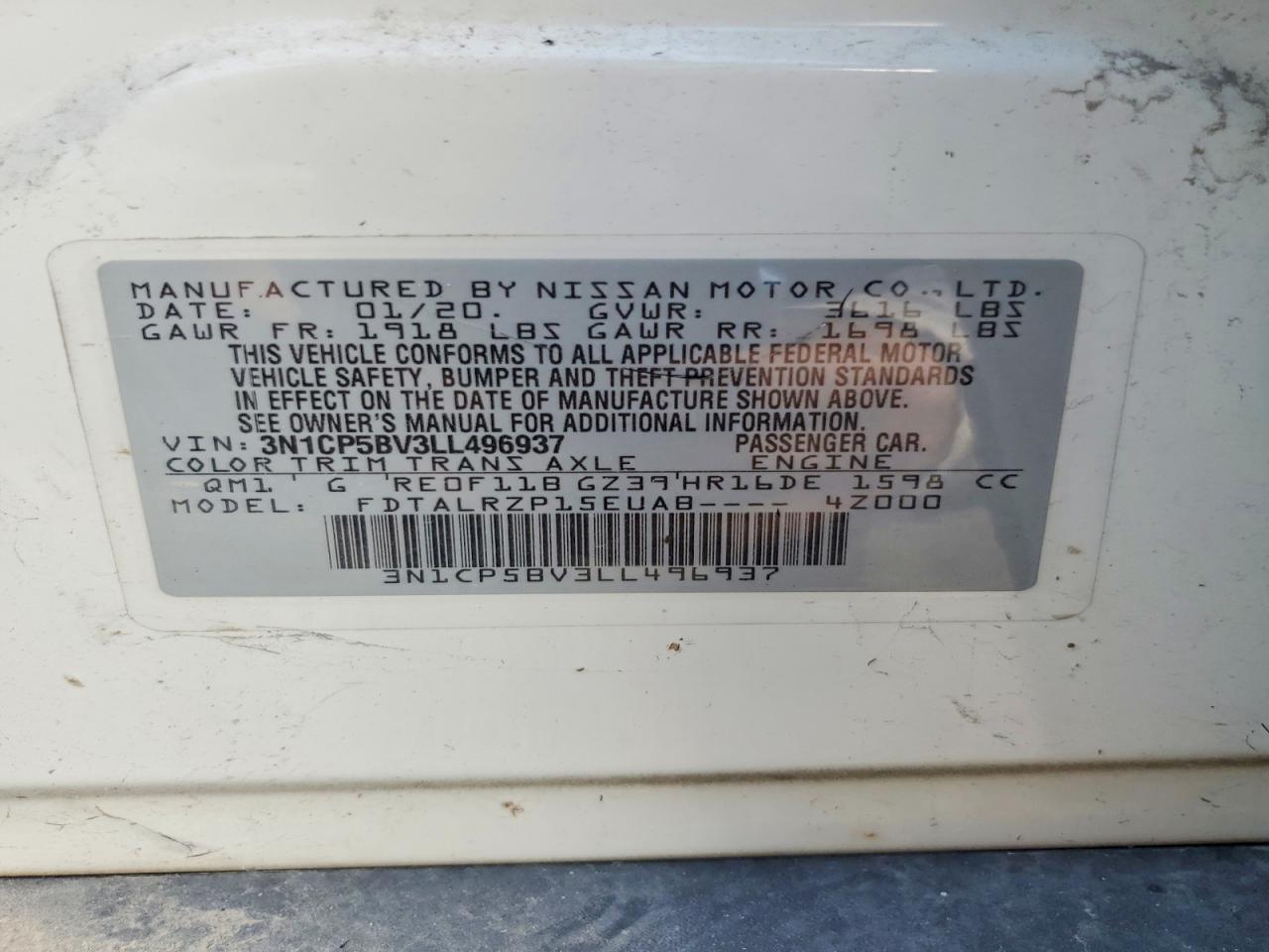 2020 Nissan Kicks VIN 3N1CP5BV3LL496937 photo 12