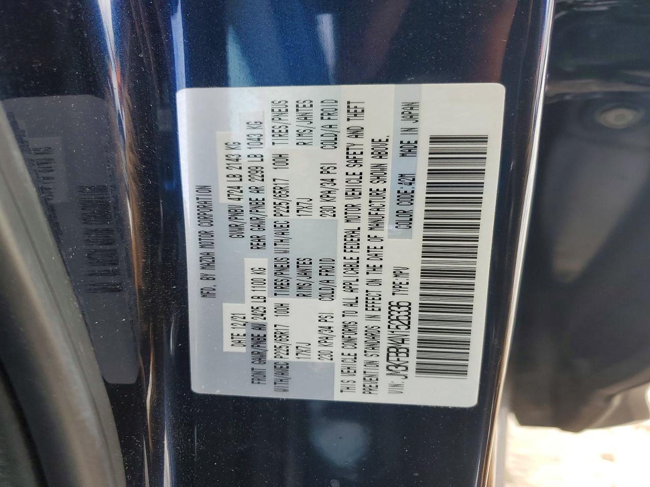 2022 Mazda Cx-5 selec VIN JM3KFBBM4N1526336 photo 12