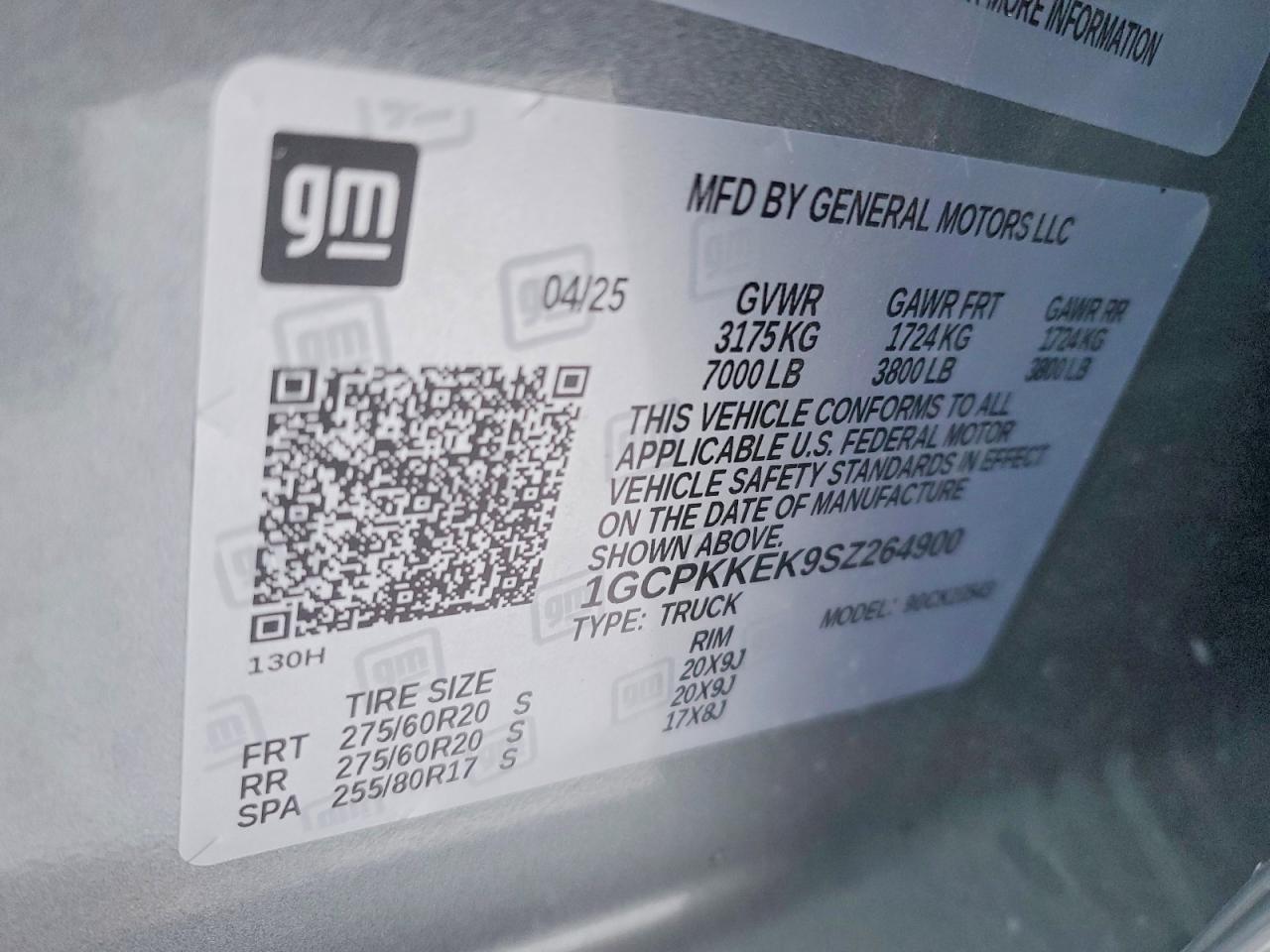 2025 Chevrolet All models VIN 1GCPKKEK9SZ264900 photo 12