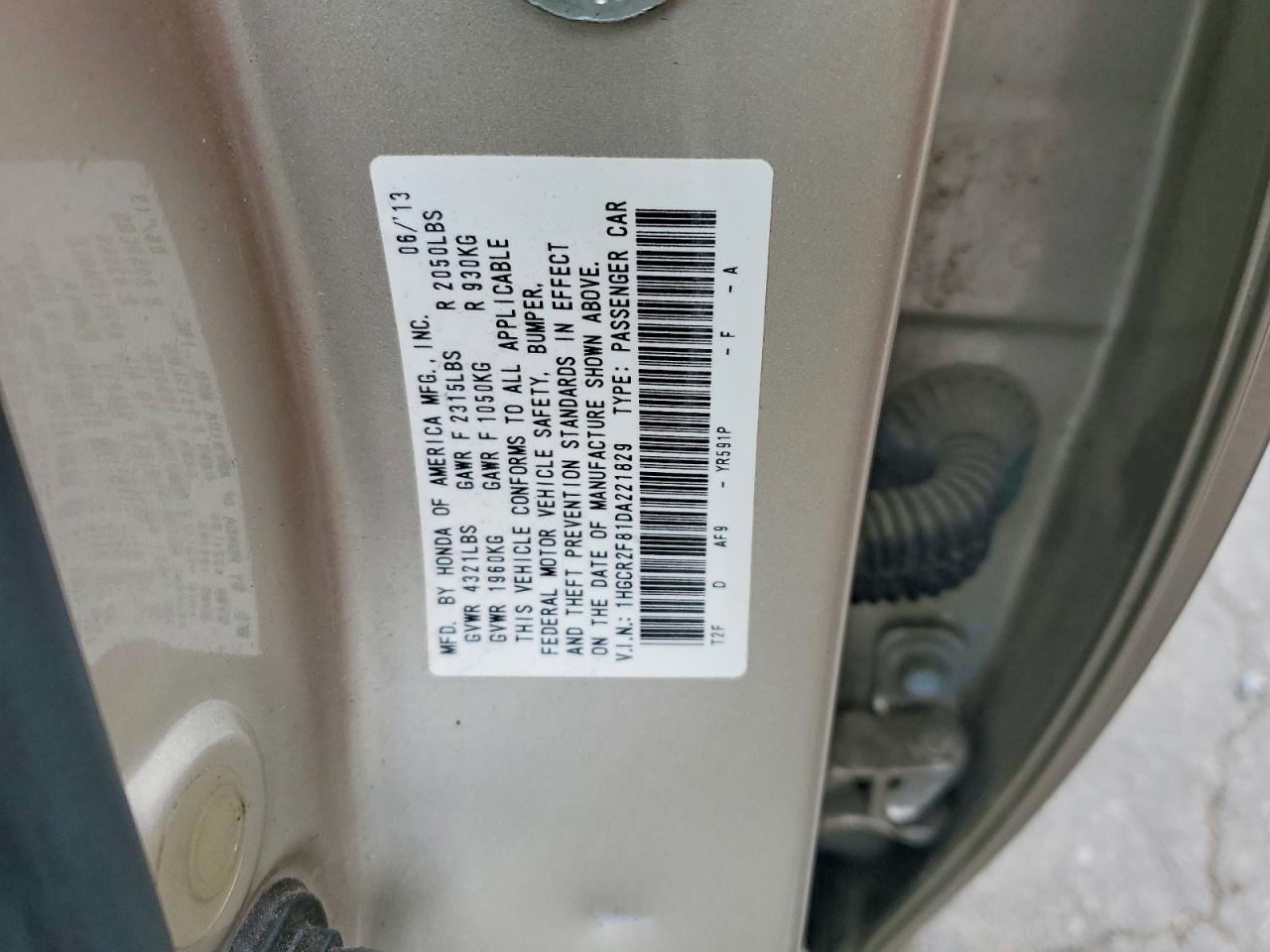 2013 Honda Accord VIN 1HGCR2F81DA221829 photo 12