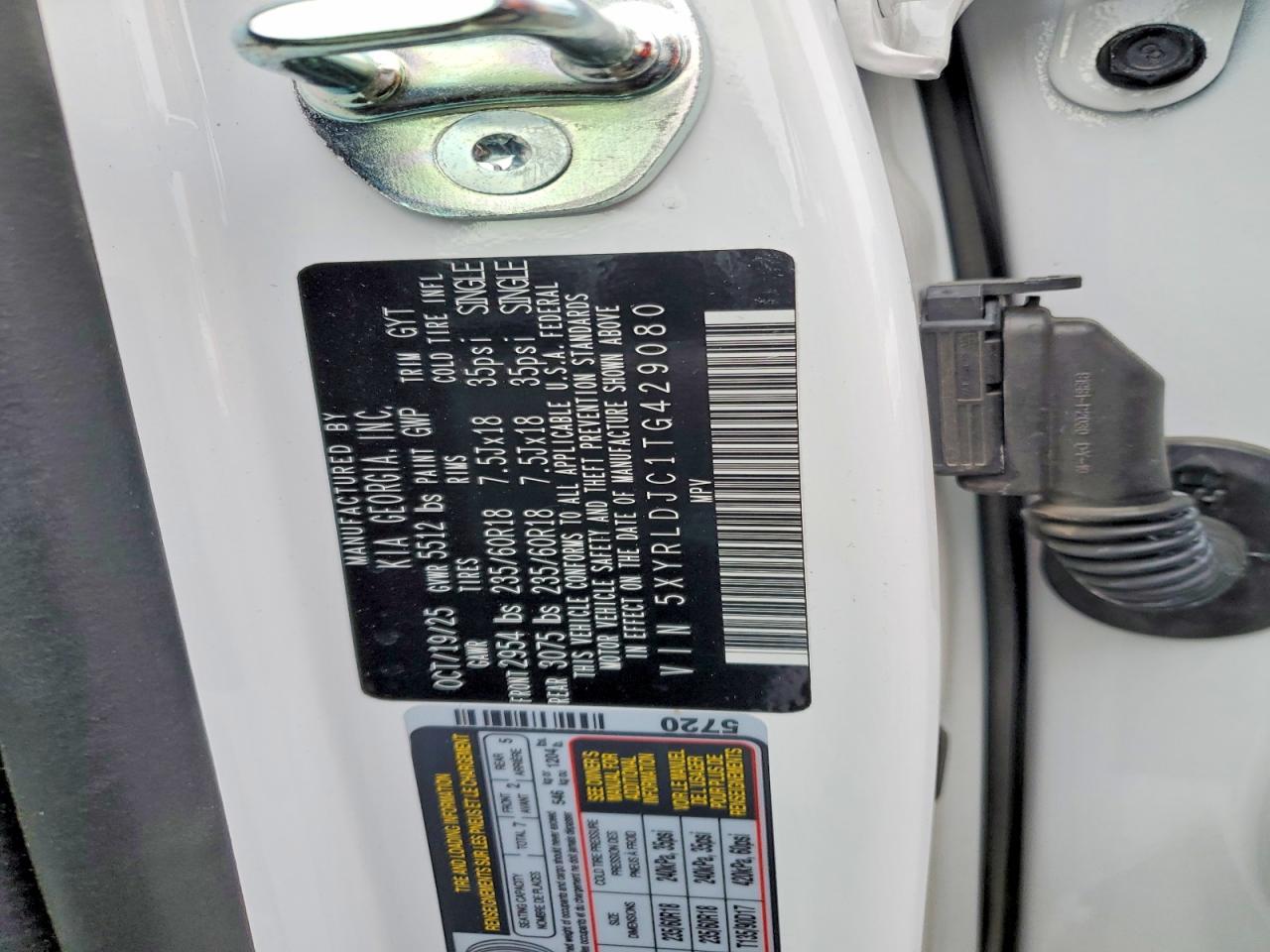 2026 Kia Sorento VIN 5XYRLDJC1TG429080 photo 12