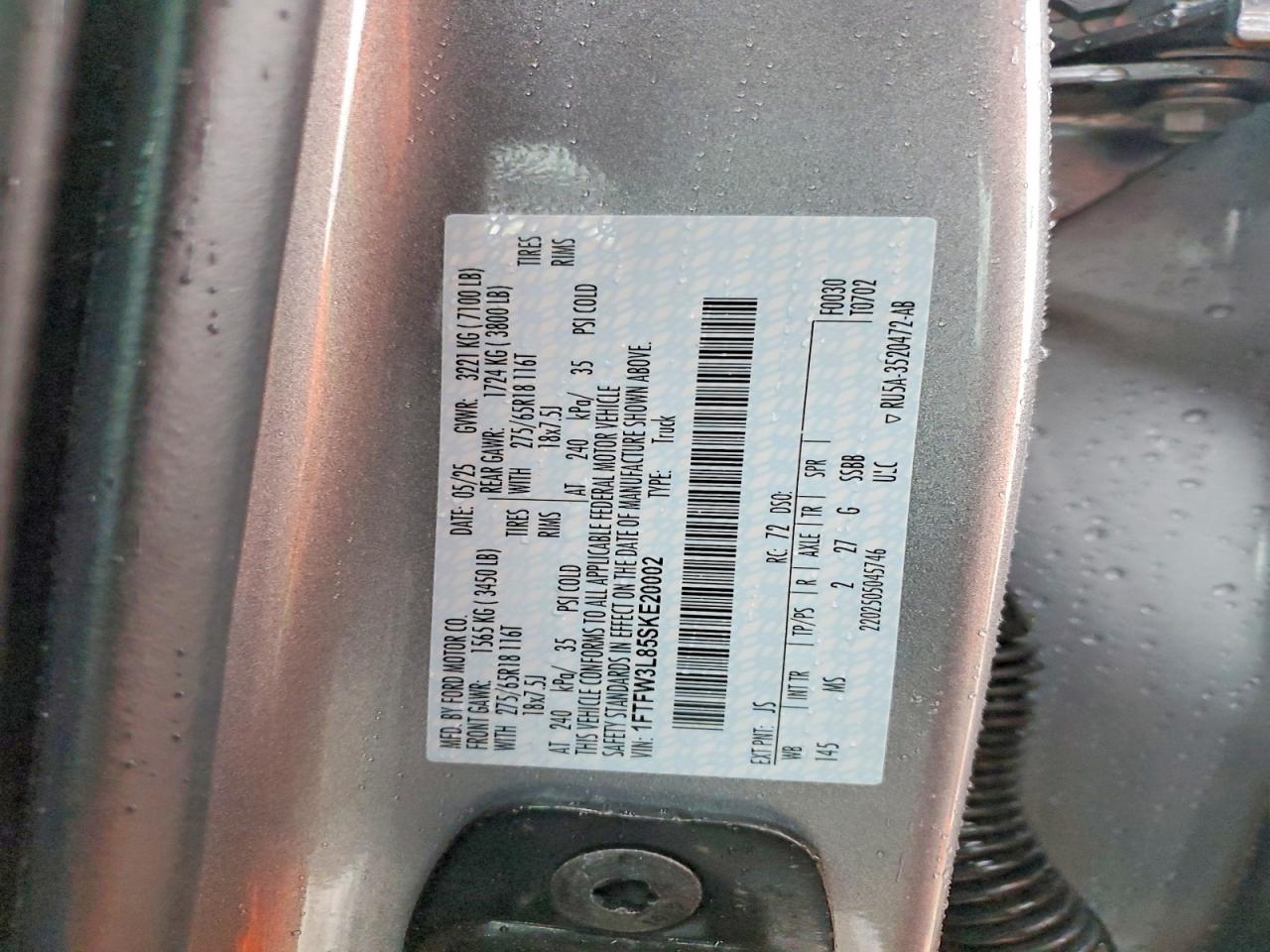 2025 Ford All models VIN 1FTFW3L85SKE20002 photo 12