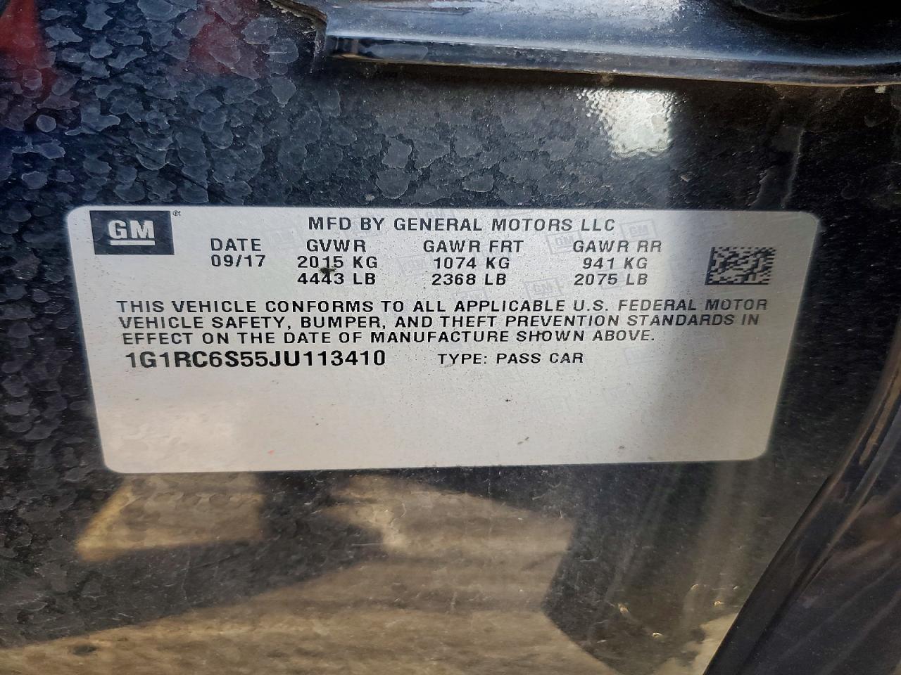 2018 CHEV Volt VIN 1G1RC6S55JU113410 photo 12