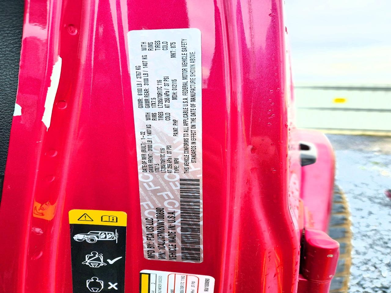 2022 Jeep Wrangler / VIN 1C4JJXFM8NW100890 photo 12
