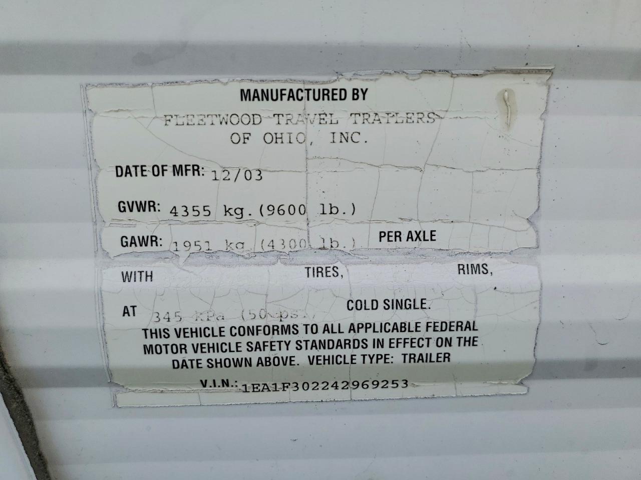 2004 FLEETWOOD All models VIN 1EA1F302242969253 photo 10