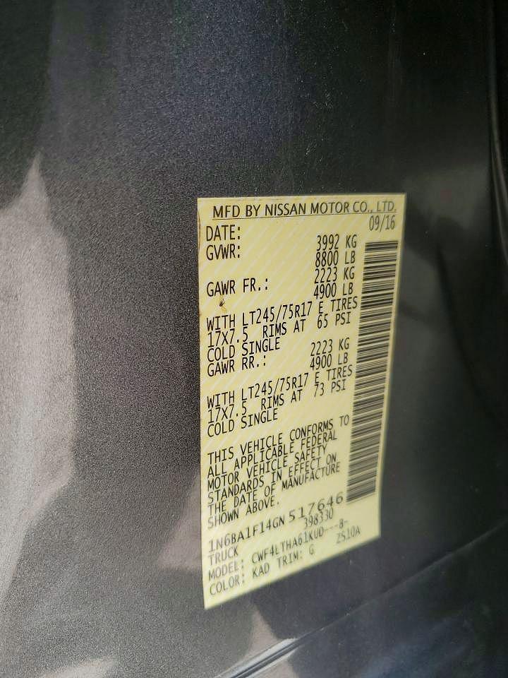 2016 Nissan TITAN VIN 1N6BA1F14GN517646 photo 12