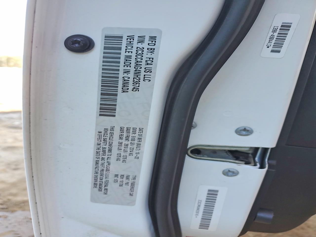 2022 Chrysler 300 VIN 2C3CCAAG4NH236745 photo 12