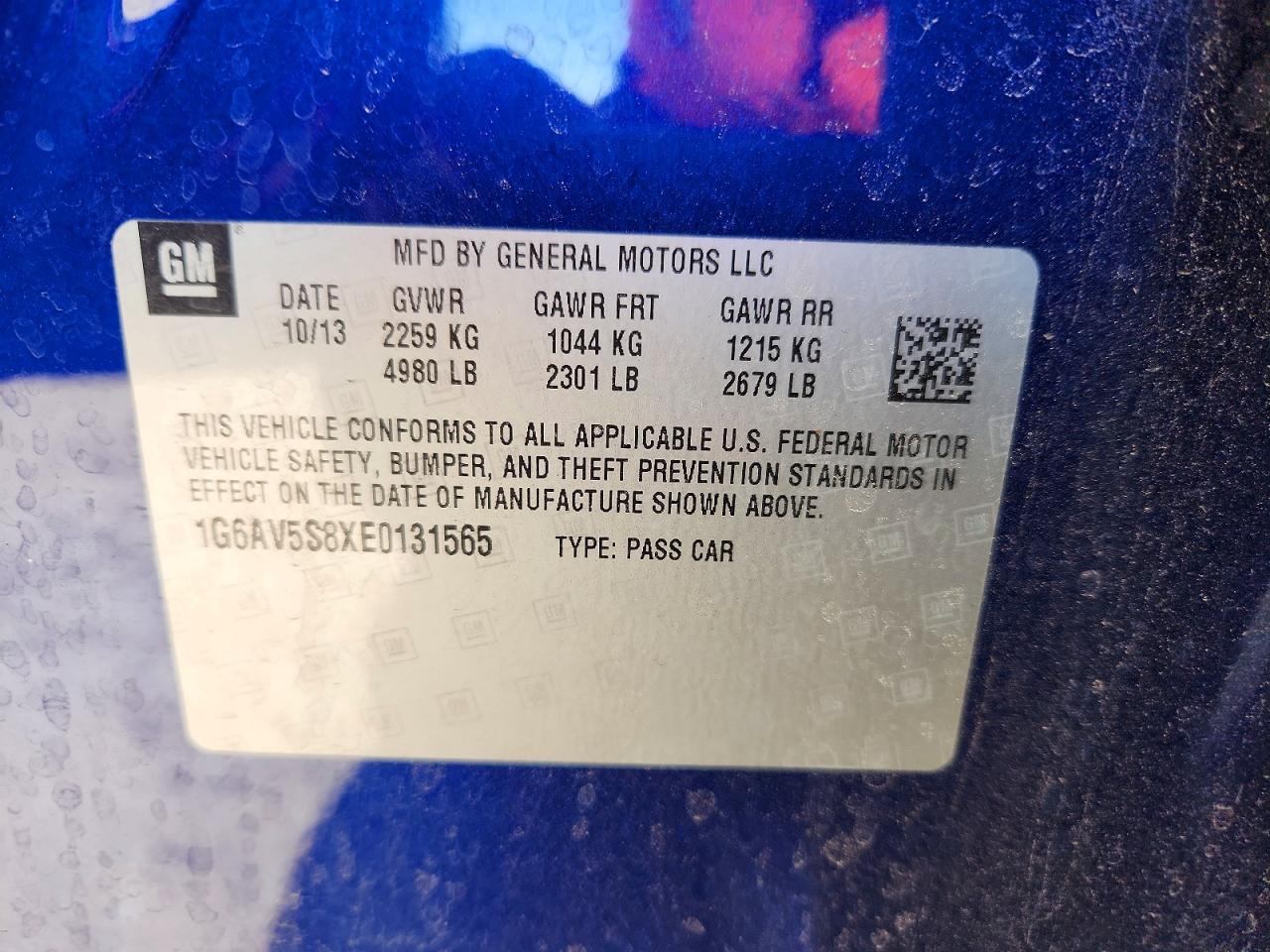 2014 Cadillac Cts VIN 1G6AV5S8XE0131565 photo 12