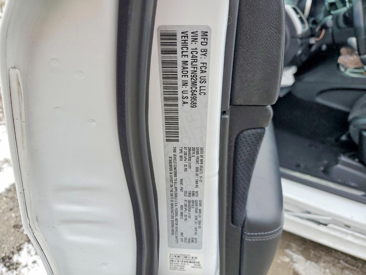 2021 Jeep Grand cher VIN 1C4RJFN92MC649589 photo 12