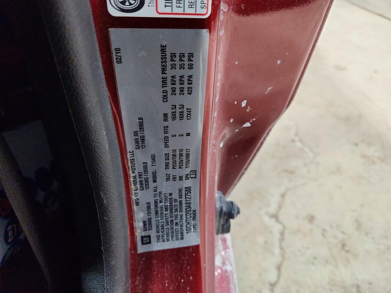 2010 Chevrolet Colorado VIN 1GCHTCD93A8127588 photo 12