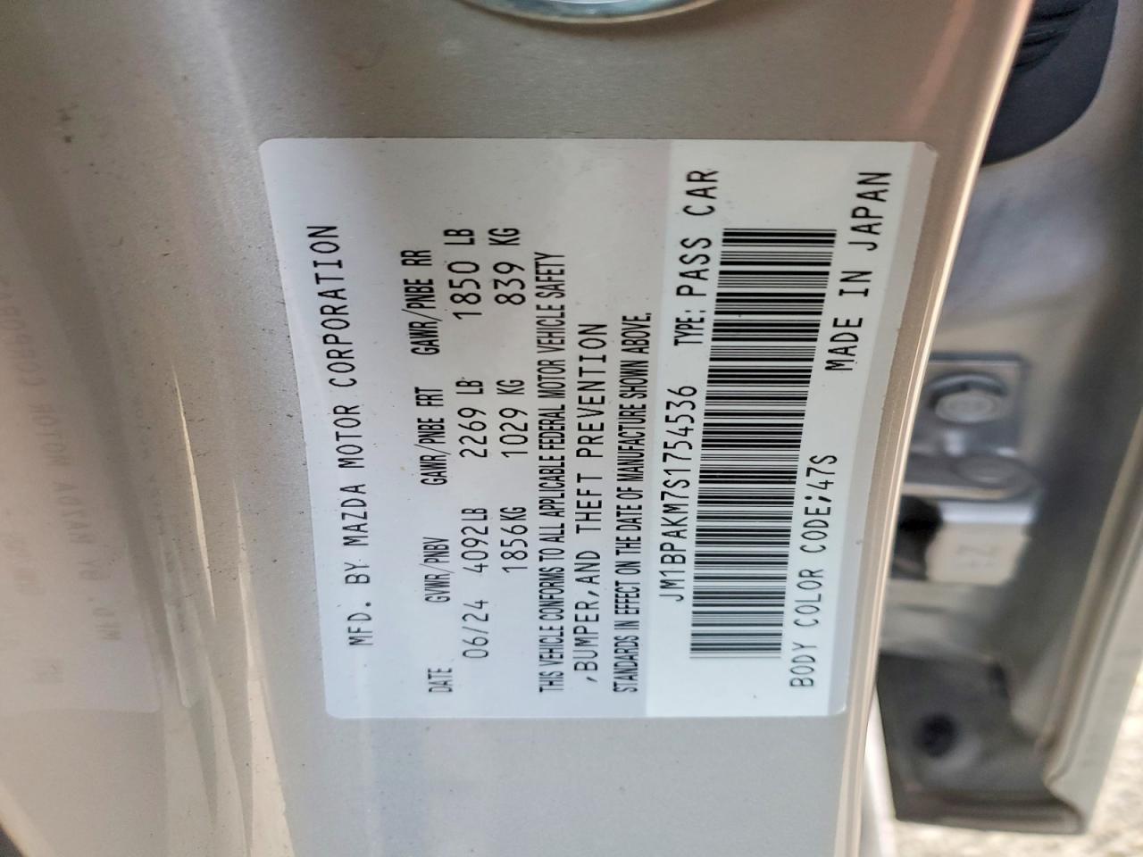 2025 Mazda 3 select s VIN JM1BPAKM7S1754536 photo 12