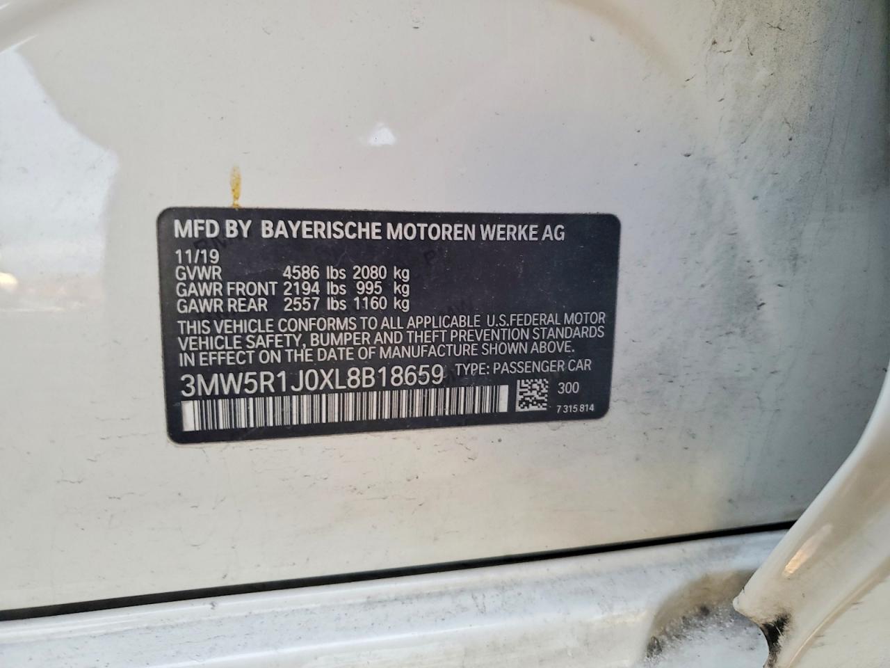 2020 BMW 3 series VIN 3MW5R1J0XL8B18659 photo 12