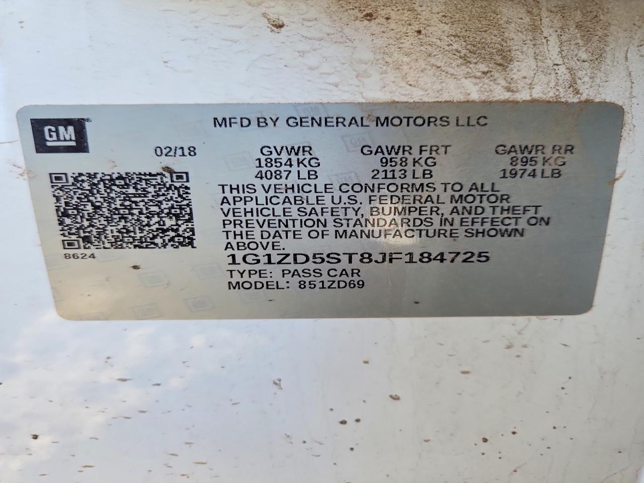 2018 Chev Malibu VIN 1G1ZD5ST8JF184725 photo 12