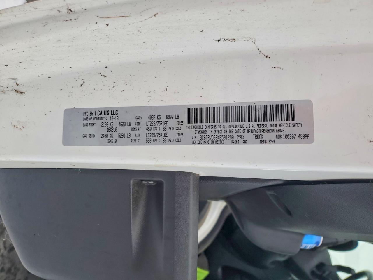 2019 Ram All models VIN 3C6TRVDG6KE501290 photo 12