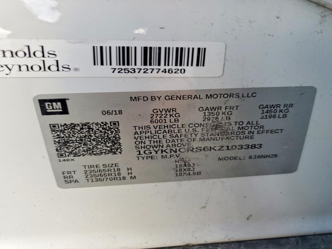2019 Cadillac Xt5 VIN 1GYKNCRS6KZ103383 photo 12